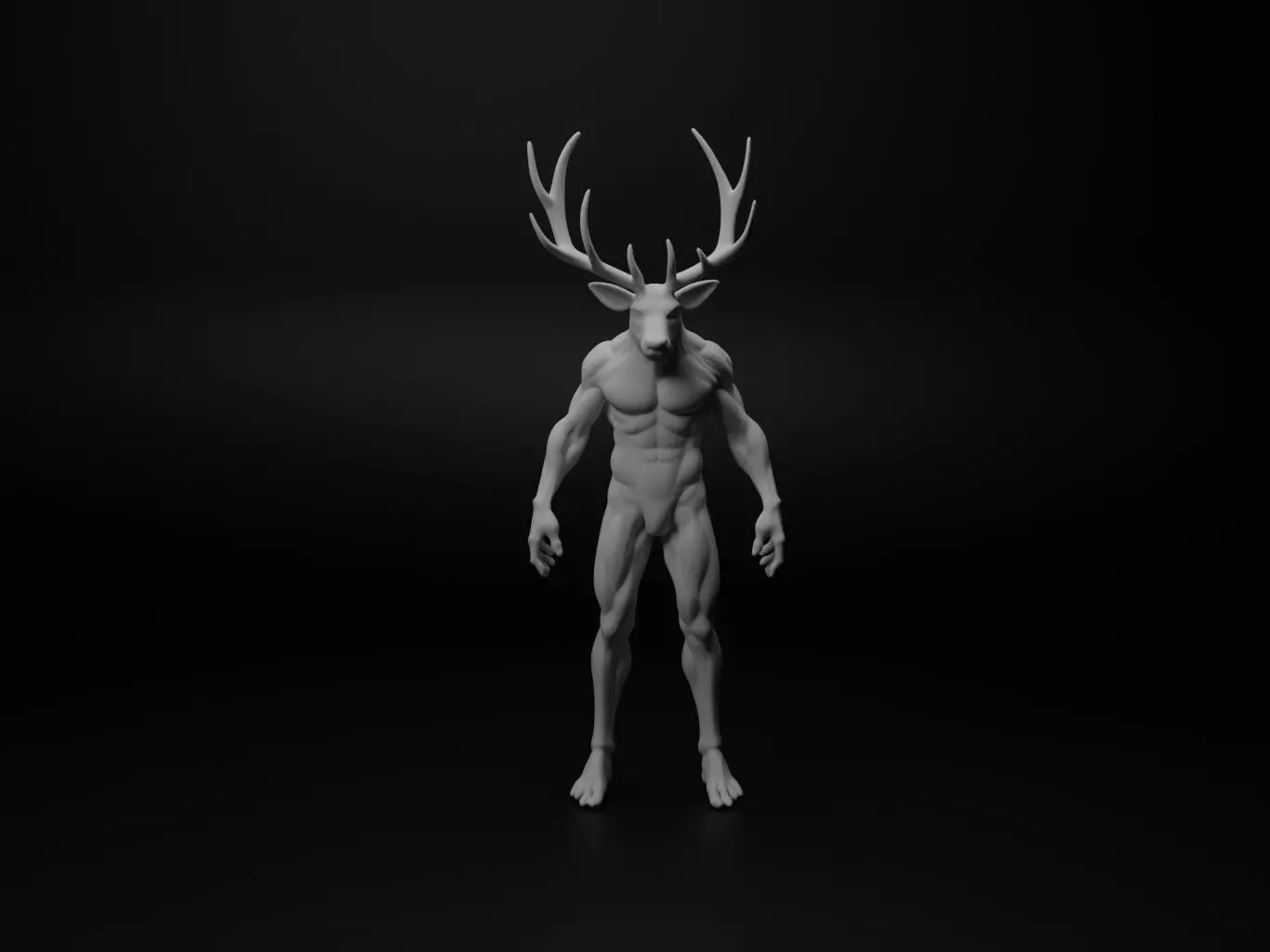 deer hybrid figure 3D print model_0