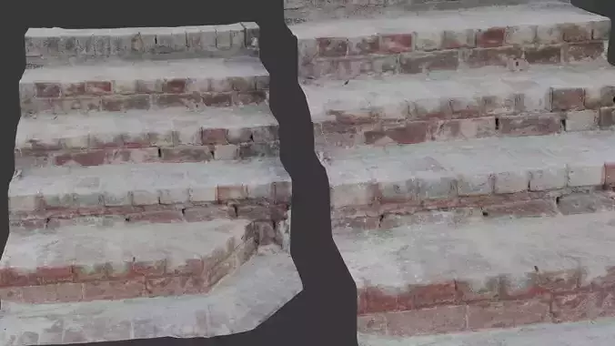 Old Brick Stairs 3D Scan