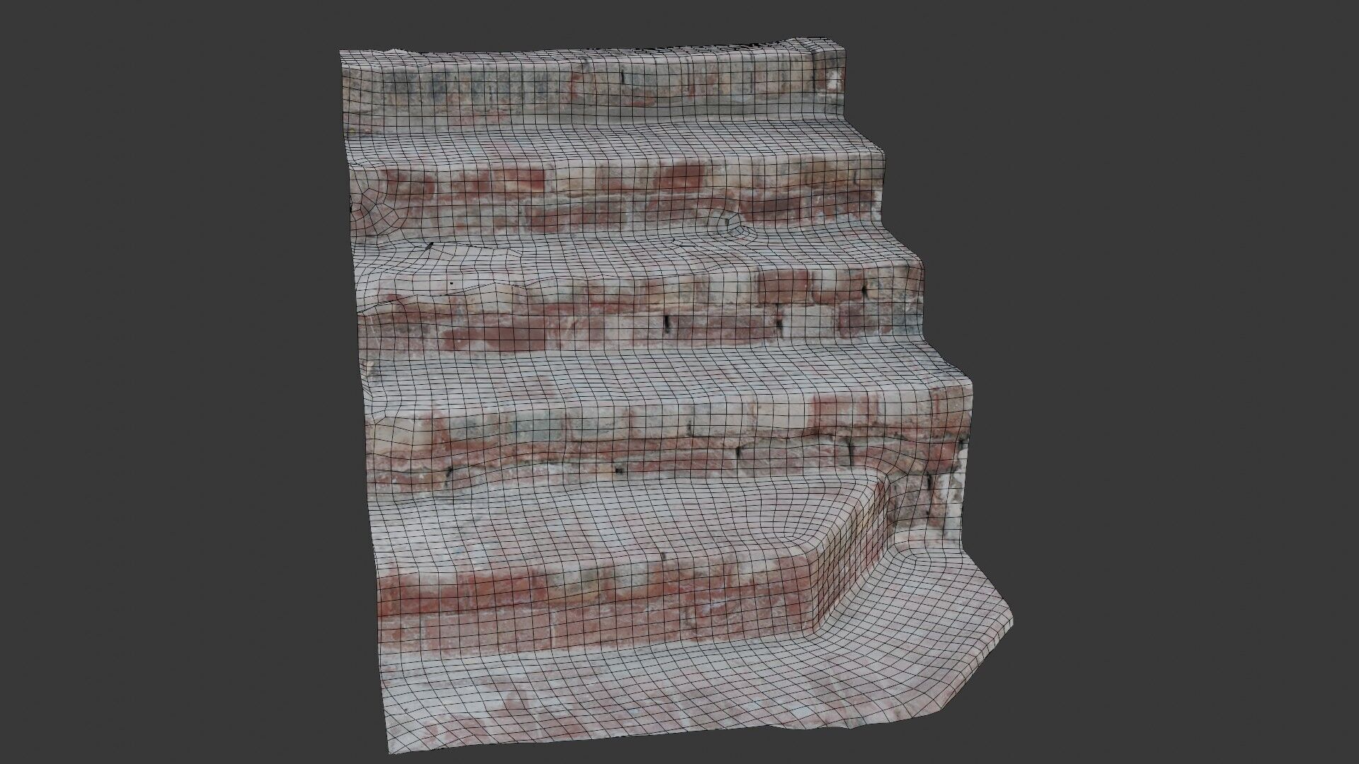 Old Brick Stairs 3D Scan Low-poly 3D model