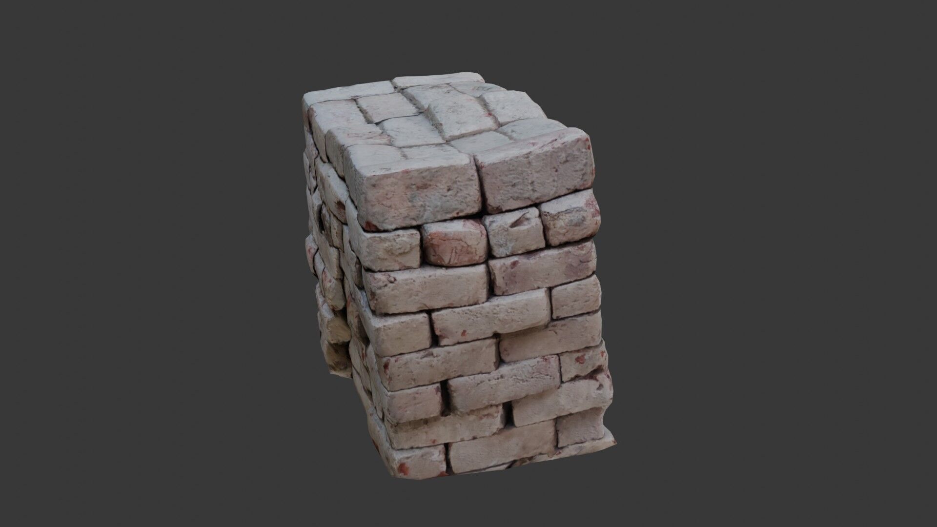 Old Brick Pillar 3D Scan Low-poly 3D model_1