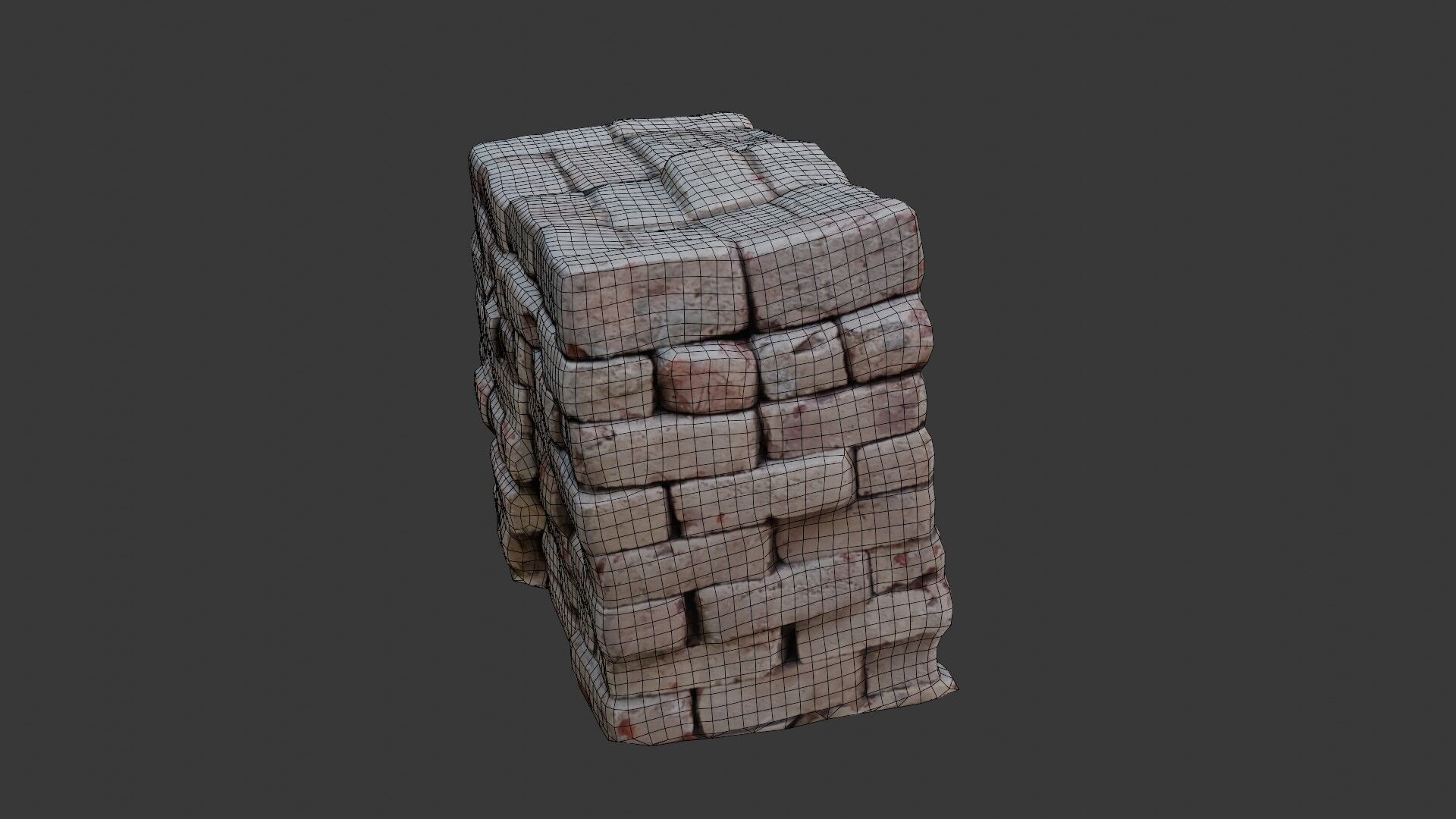 Old Brick Pillar 3D Scan Low-poly 3D model_2