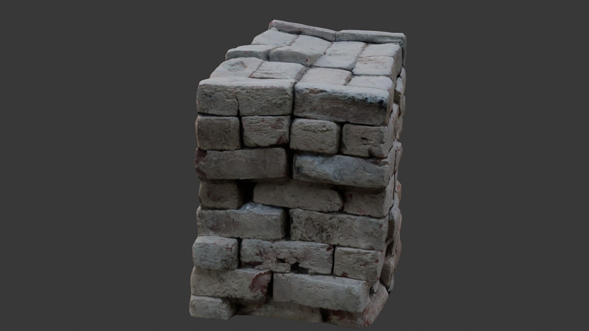 Old Brick Pillar 3D Scan Low-poly 3D model_6