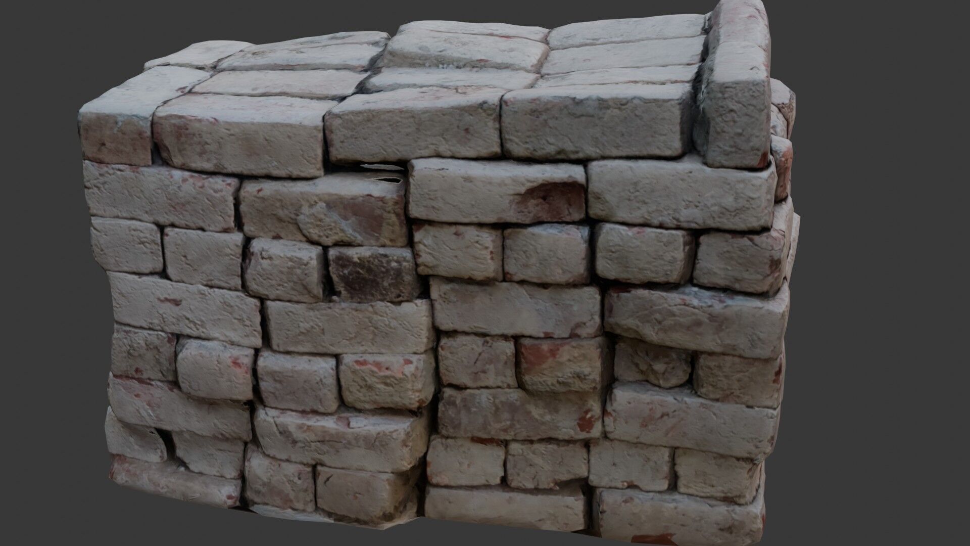 Old Brick Pillar 3D Scan Low-poly 3D model_4