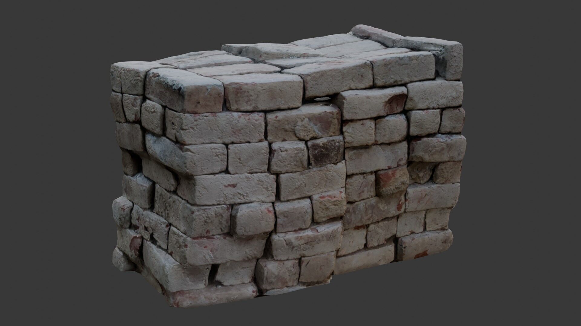 Old Brick Pillar 3D Scan Low-poly 3D model_5