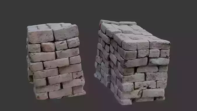 Old Brick Pillar 3D Scan