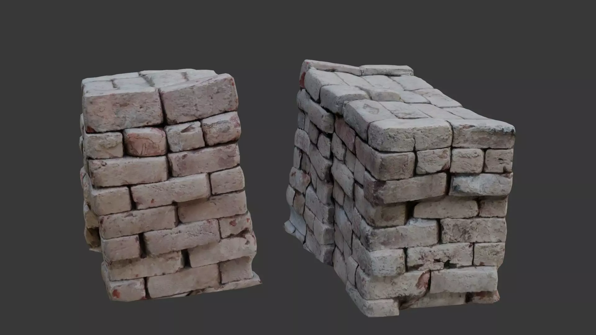 Old Brick Pillar 3D Scan Low-poly 3D model_0