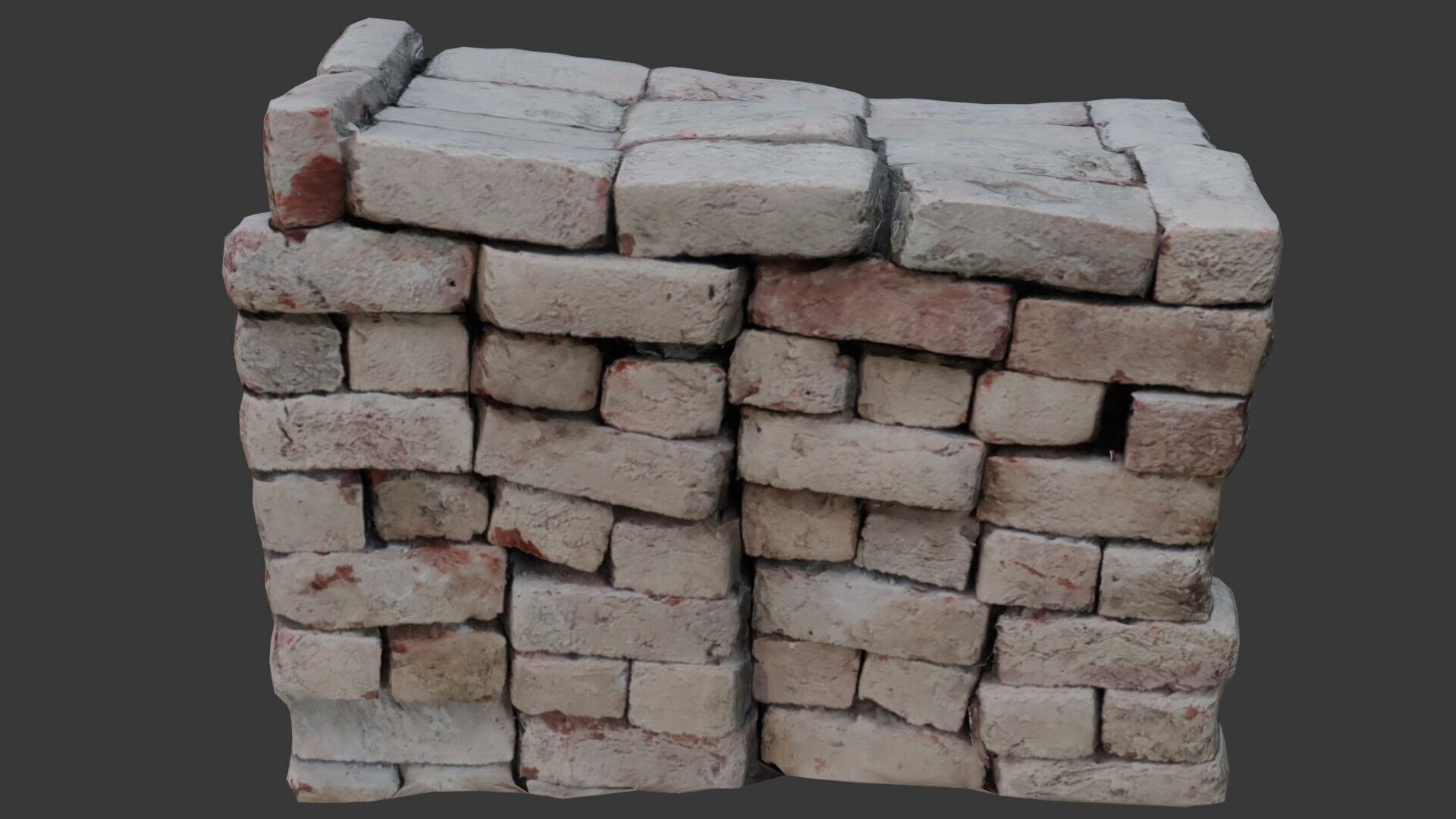 Old Brick Pillar 3D Scan Low-poly 3D model_7
