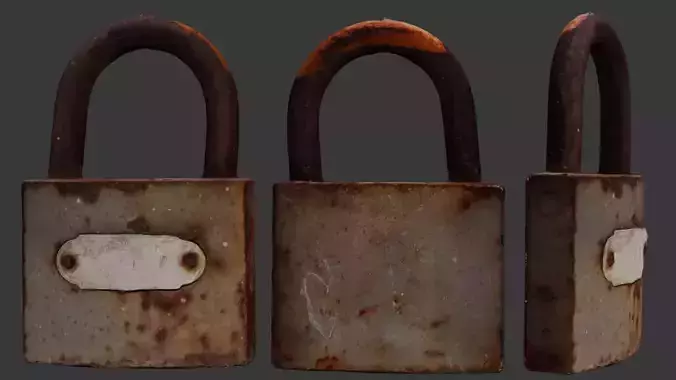Rusty Padlock 3D Scan Low-poly 3D model