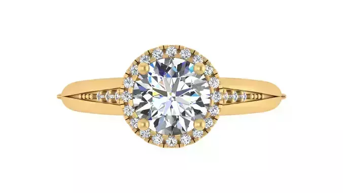 Classic Round-Cut Halo Engagement Ring 