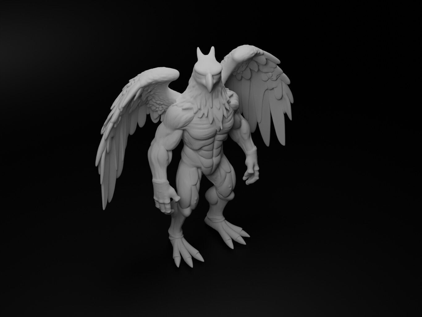 eagle hybrid figure 3D print model_2