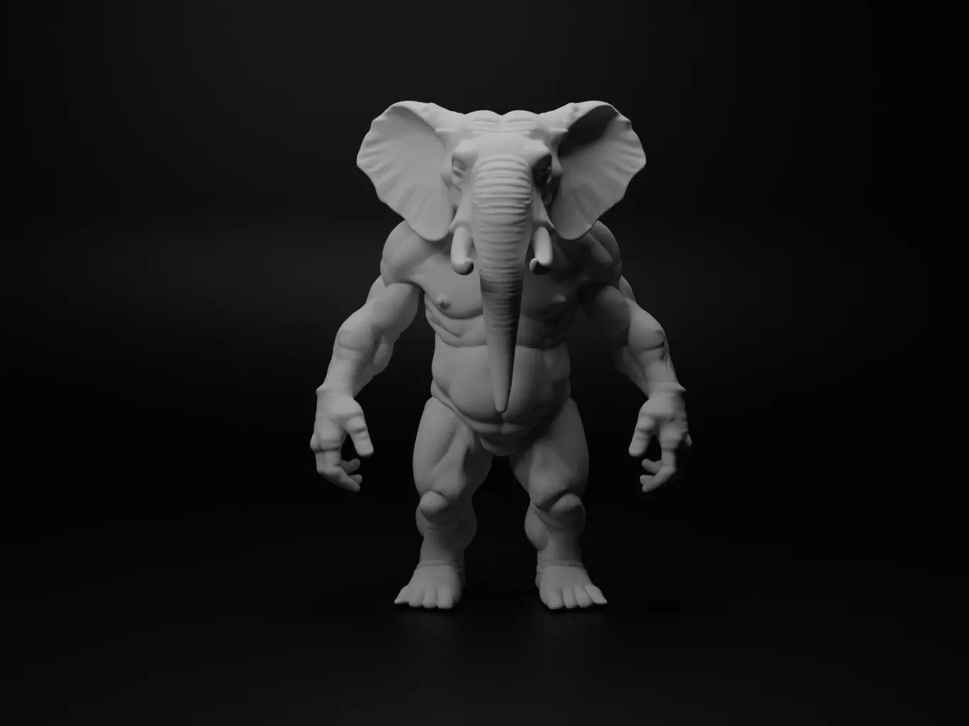 elephant hybrid figure 3D print model_0
