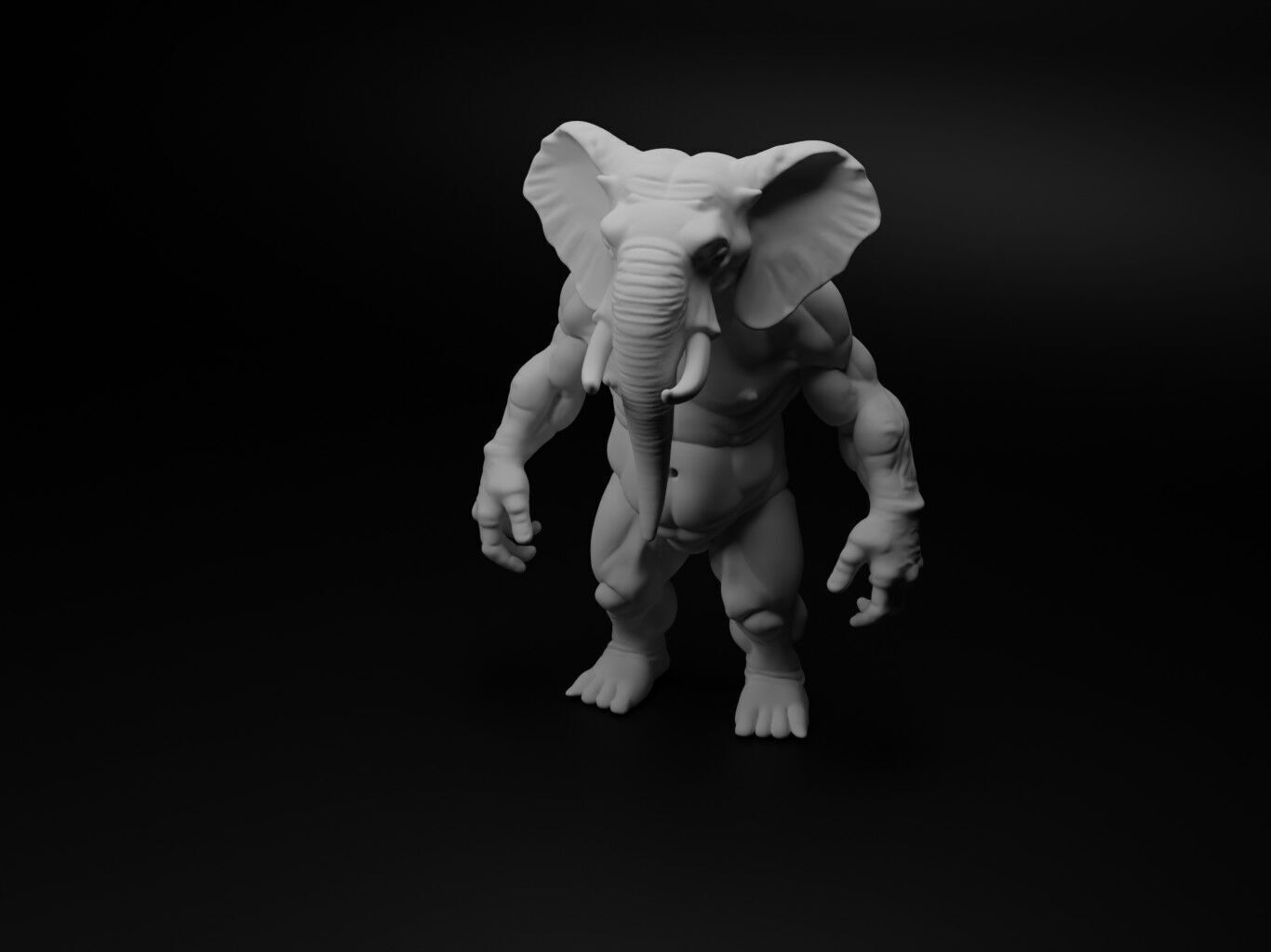elephant hybrid figure 3D print model_1