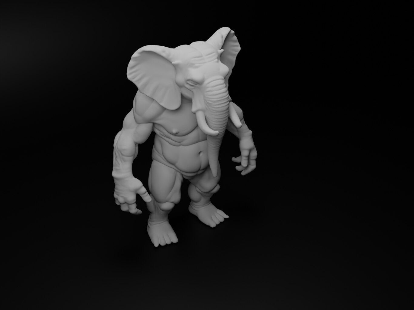 elephant hybrid figure 3D print model_2