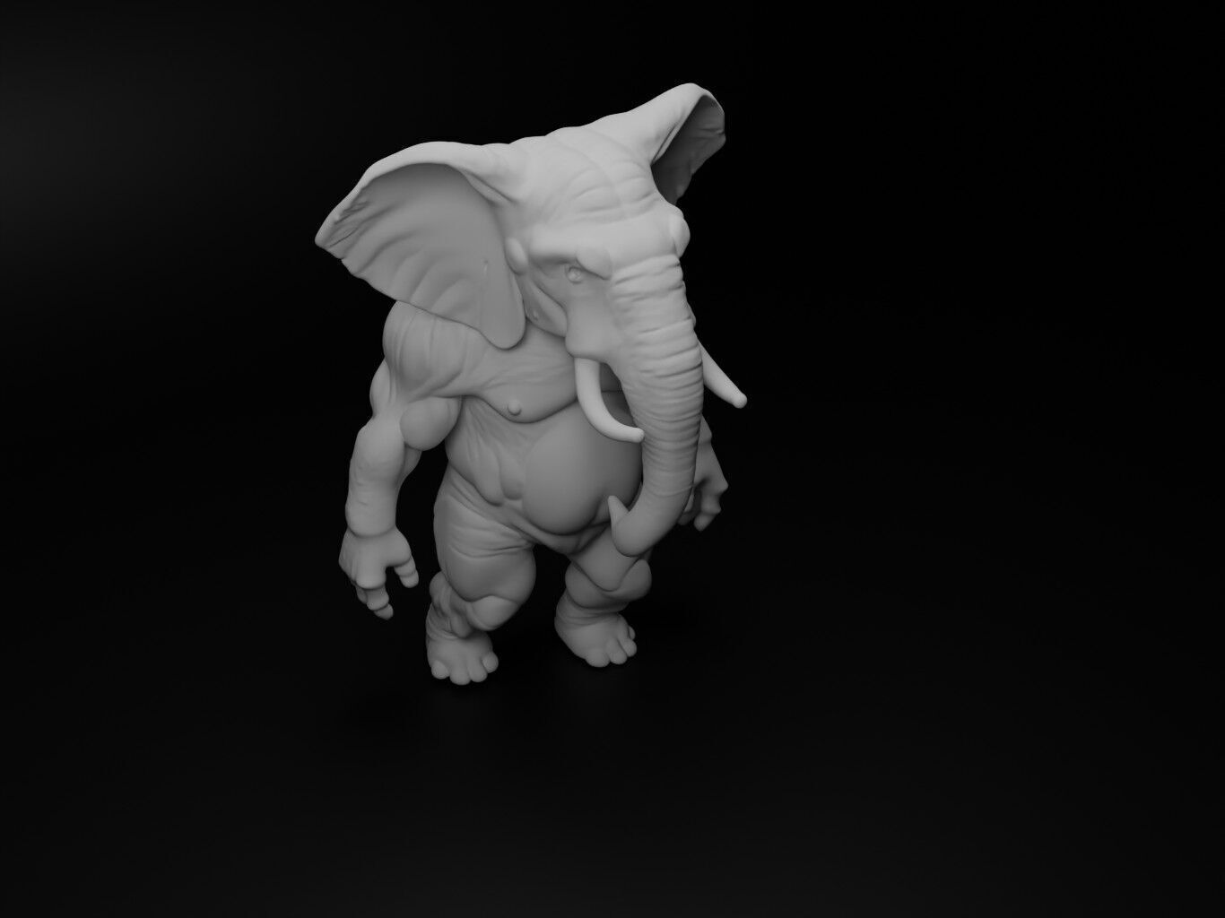 elephant hybrid figure 3D print model_2