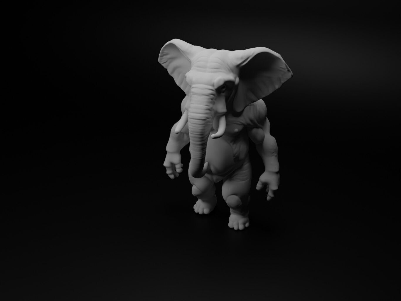 elephant hybrid figure 3D print model_1