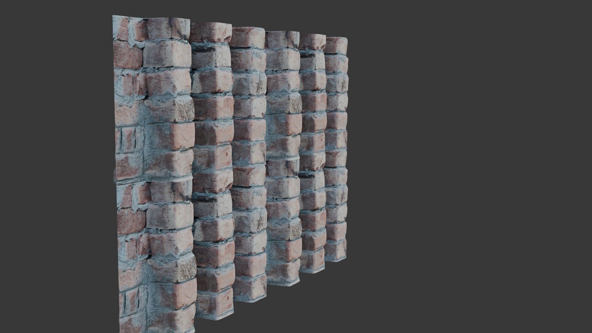Brick Wall Column 3D Scan Low-poly 3D model_6