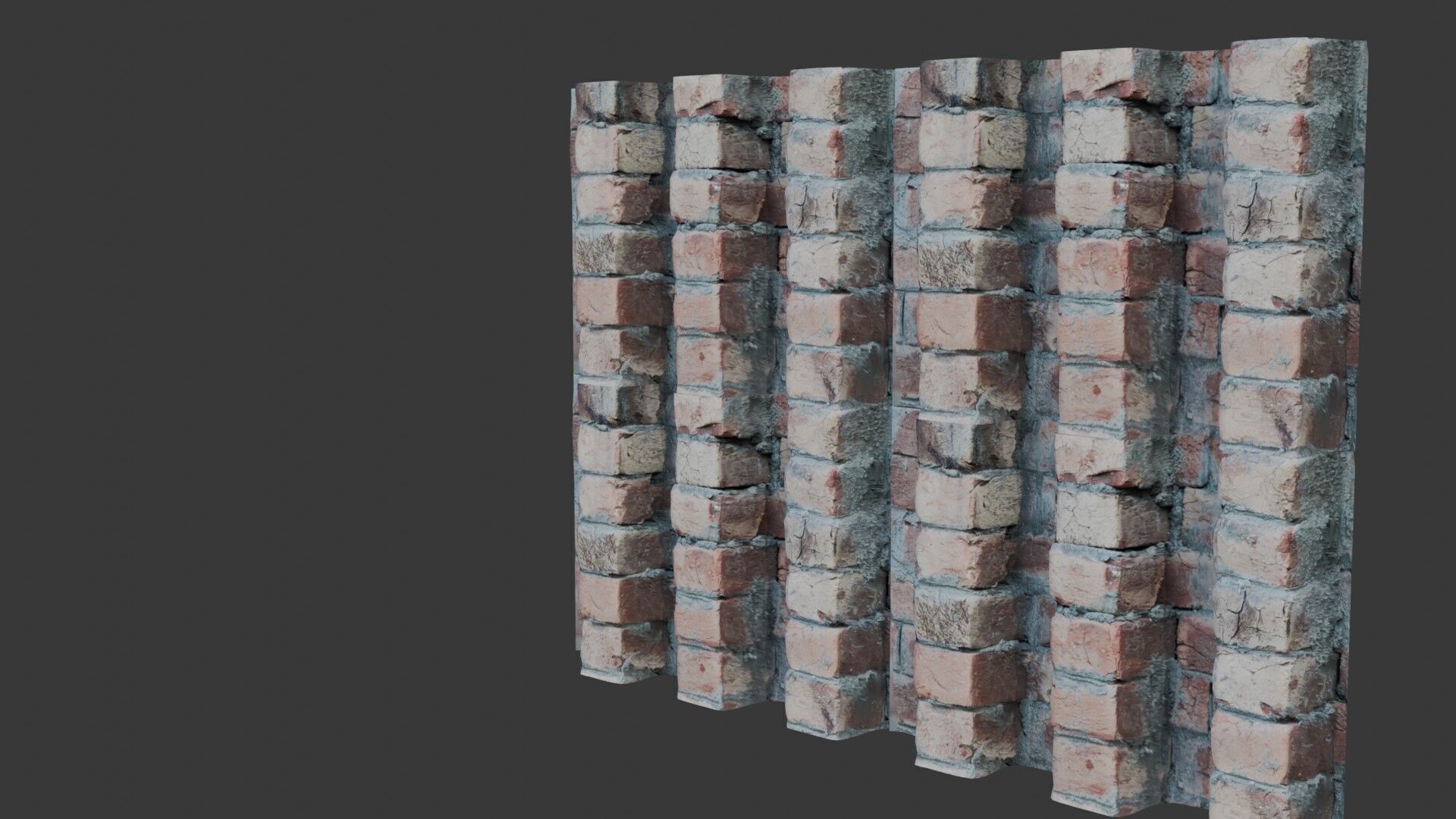 Brick Wall Column 3D Scan Low-poly 3D model_5