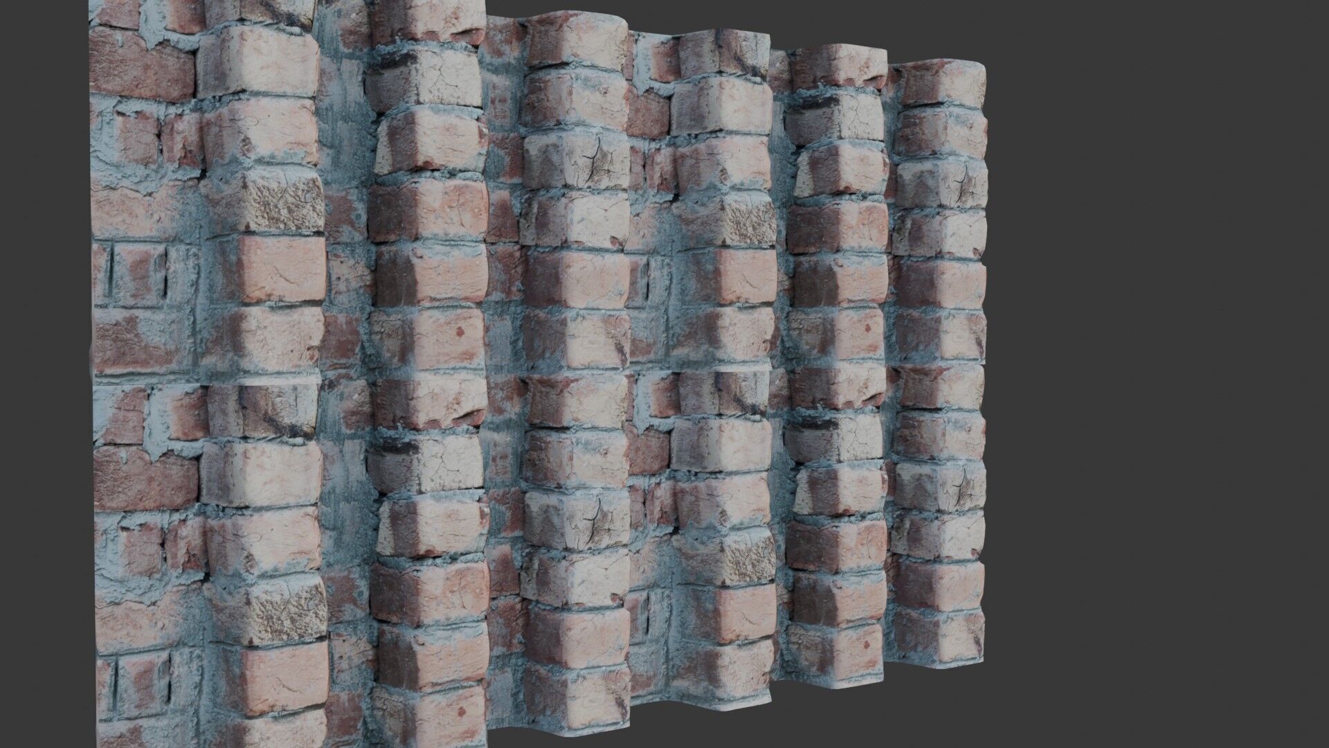 Brick Wall Column 3D Scan Low-poly 3D model_4