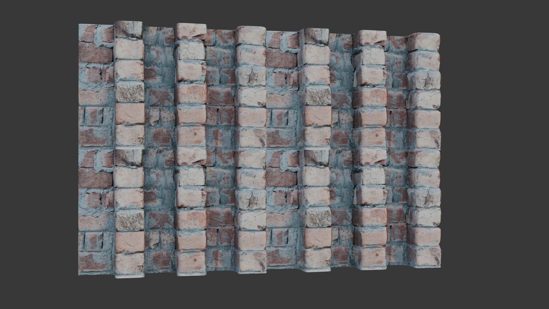 Brick Wall Column 3D Scan Low-poly 3D model_1