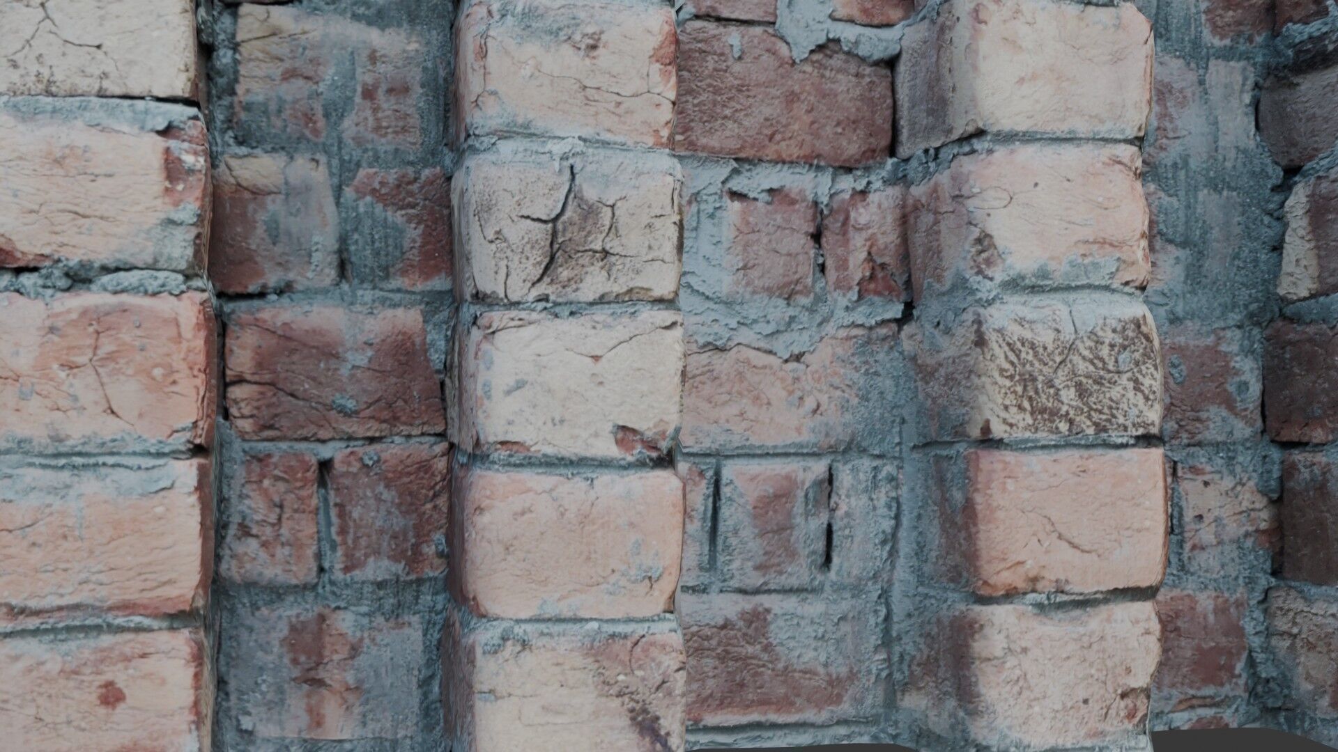 Brick Wall Column 3D Scan Low-poly 3D model_3