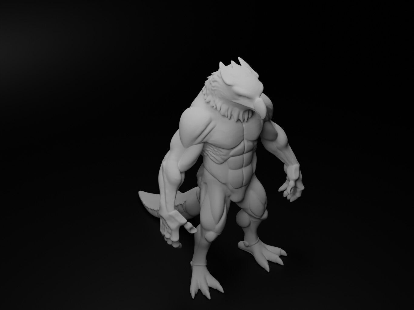 falcon hybrid figure 3D print model_2