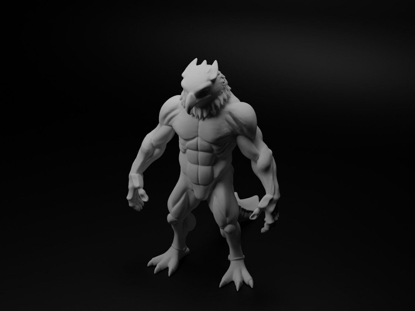 falcon hybrid figure 3D print model_1