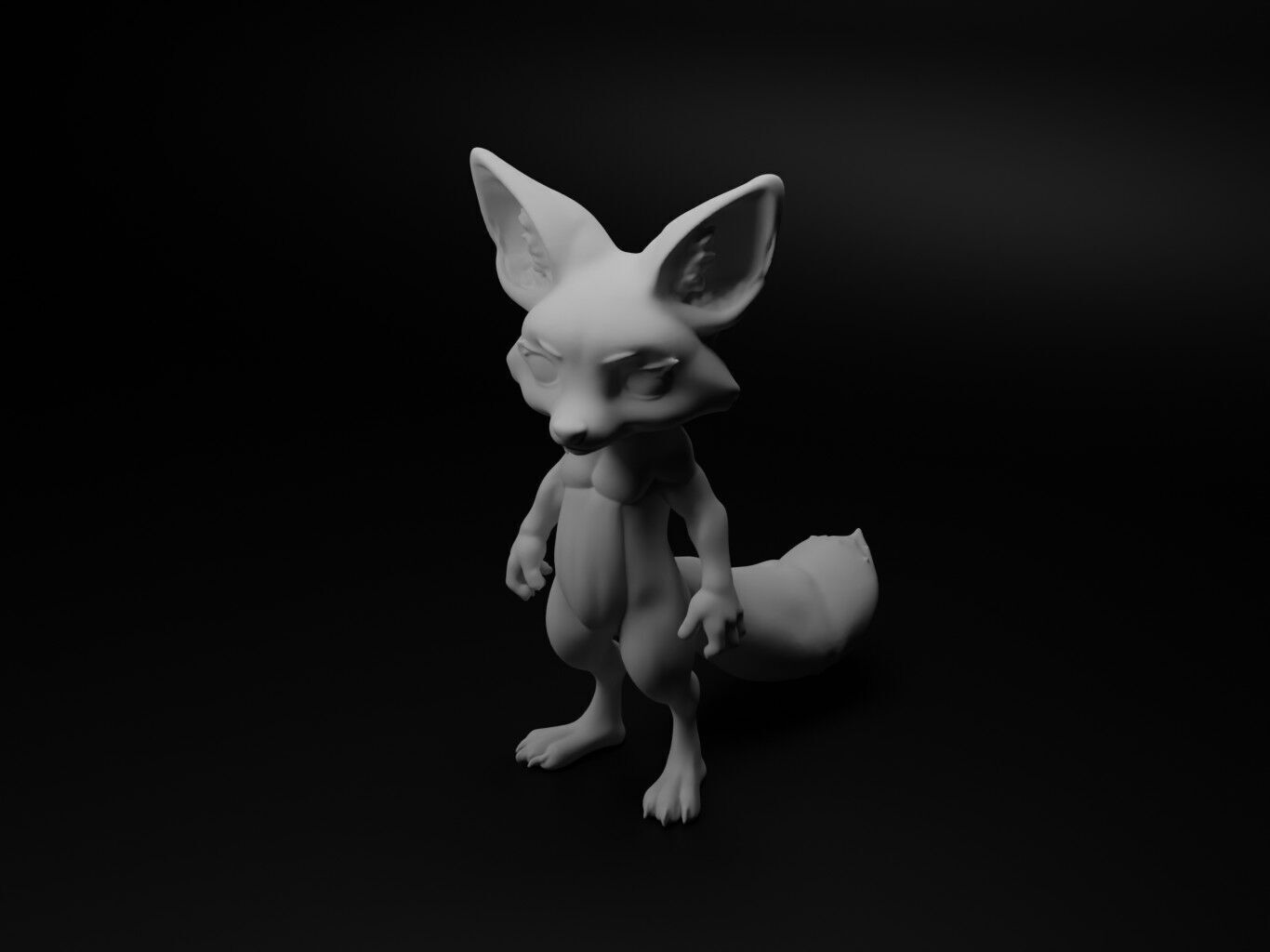 fennec fox hybrid figure 3D print model_1