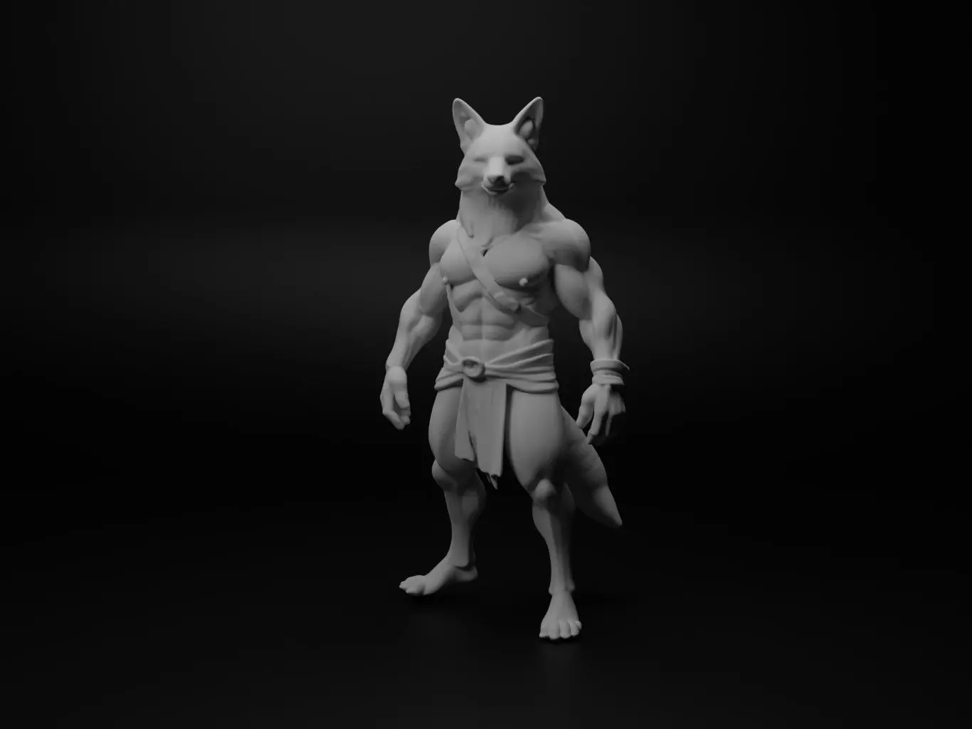 fox hybrid figure 3D print model