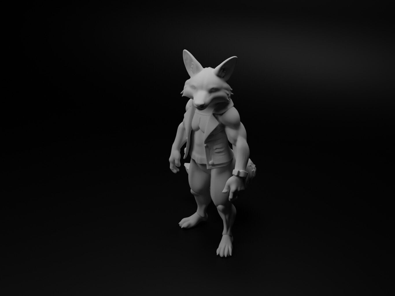fox hybrid figure 3D print model_1