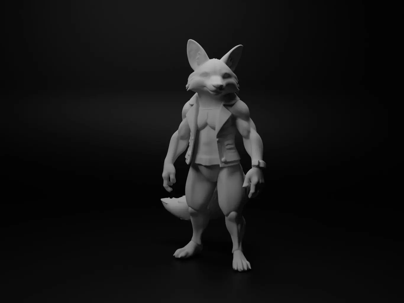 fox hybrid figure 3D print model_0