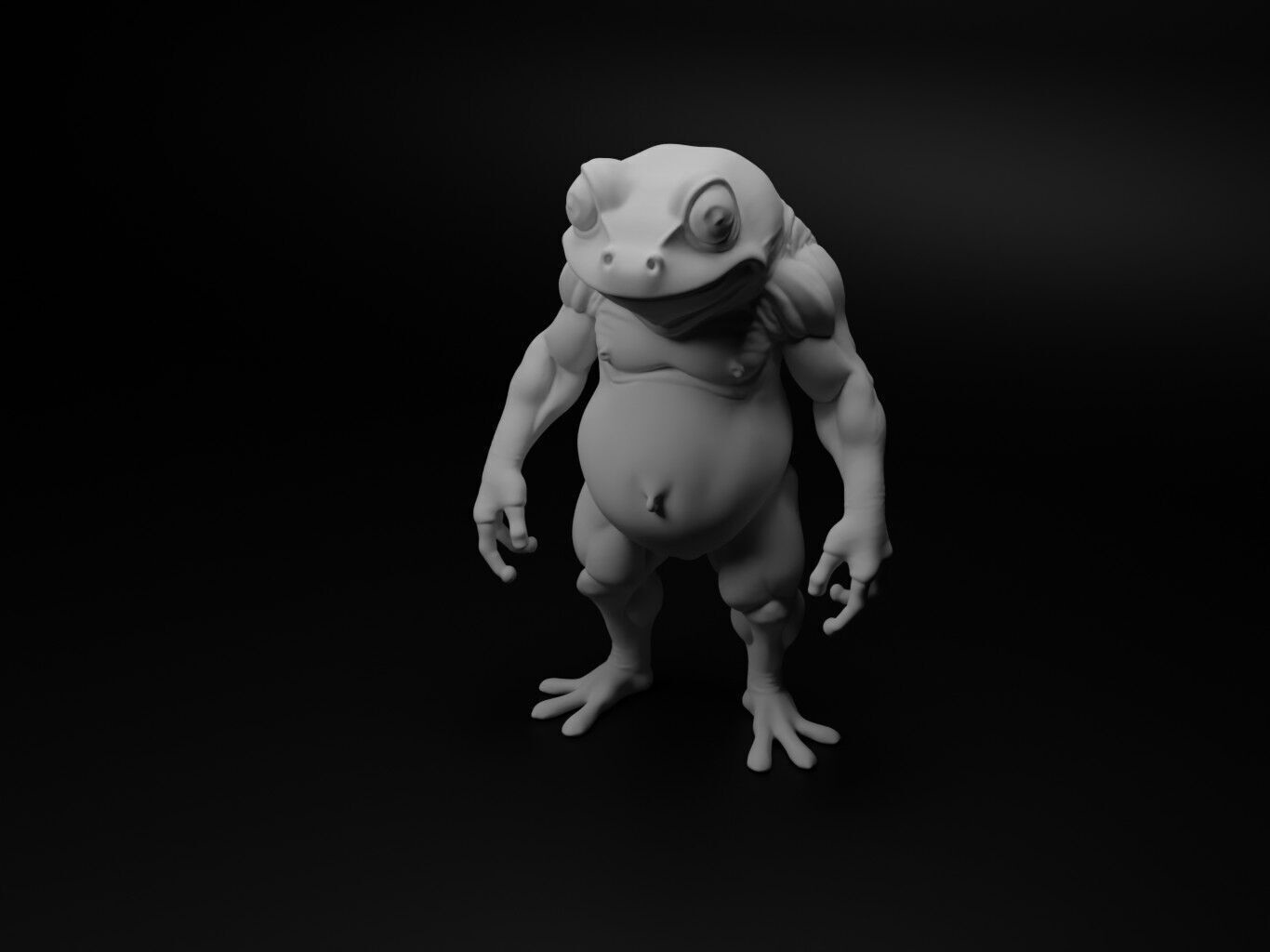 frog hybrid figure 3D print model_1