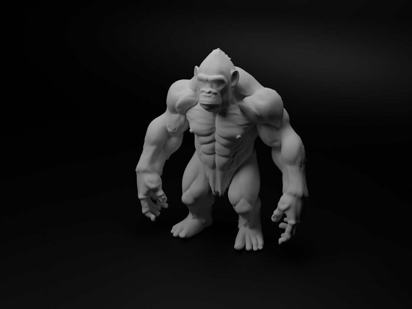 gorilla hybrid figure 3D print model_1