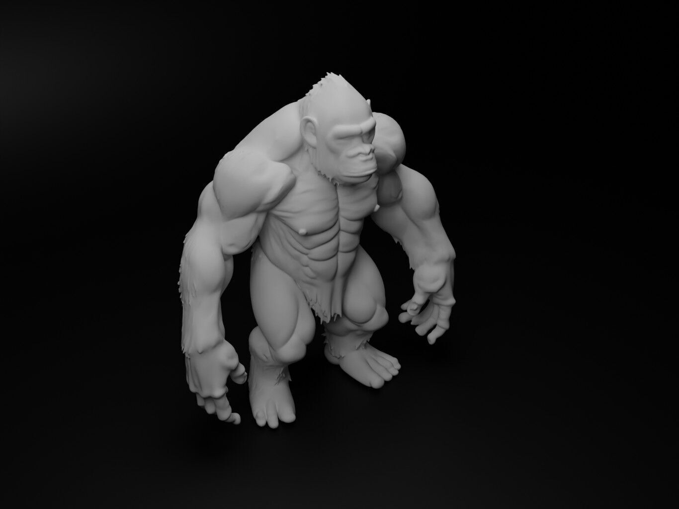 gorilla hybrid figure 3D print model_2