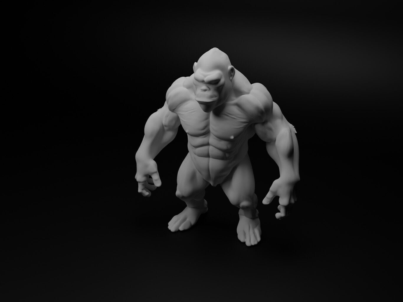 gorilla hybrid figure 3D print model_1