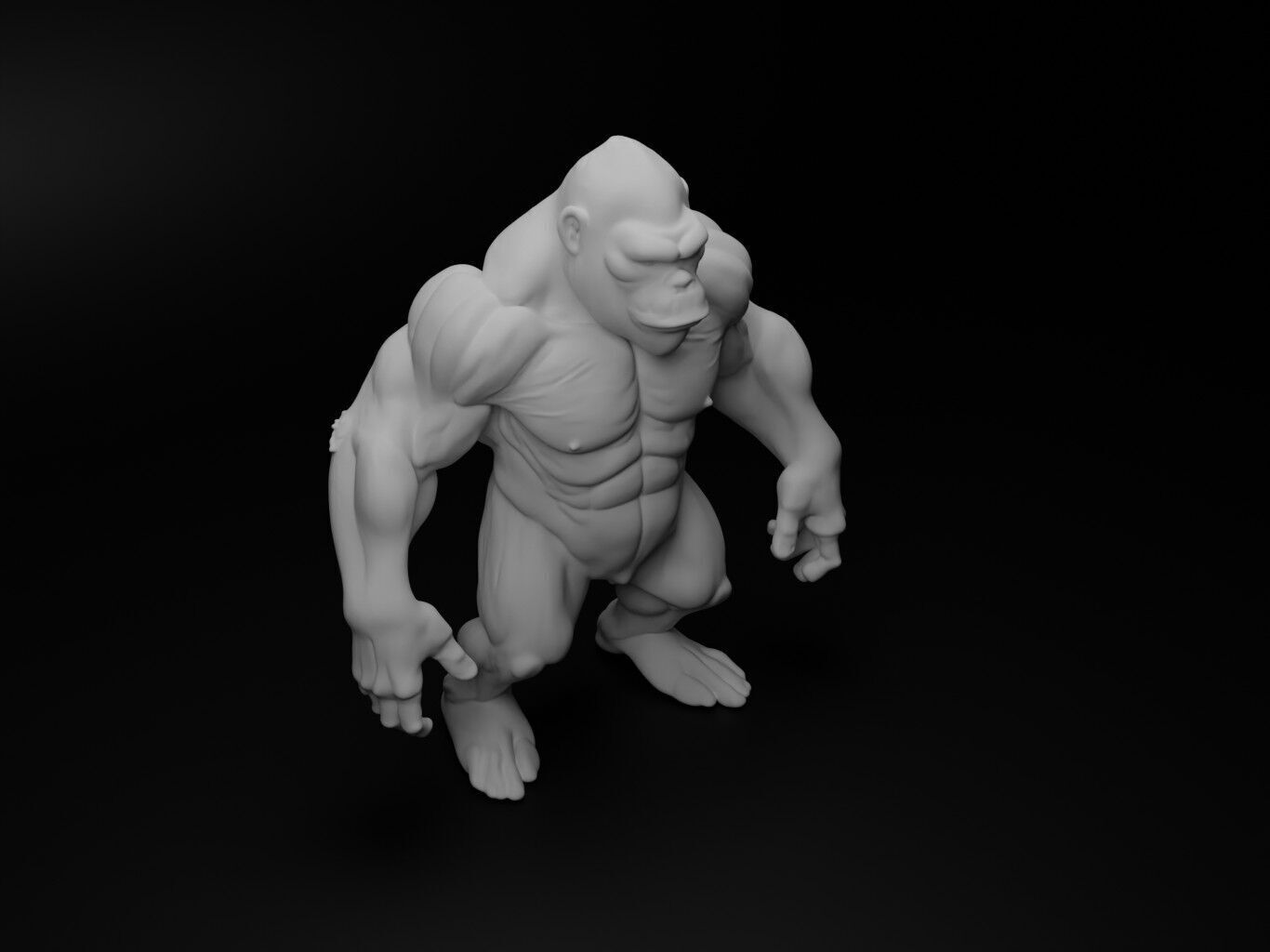 gorilla hybrid figure 3D print model_2