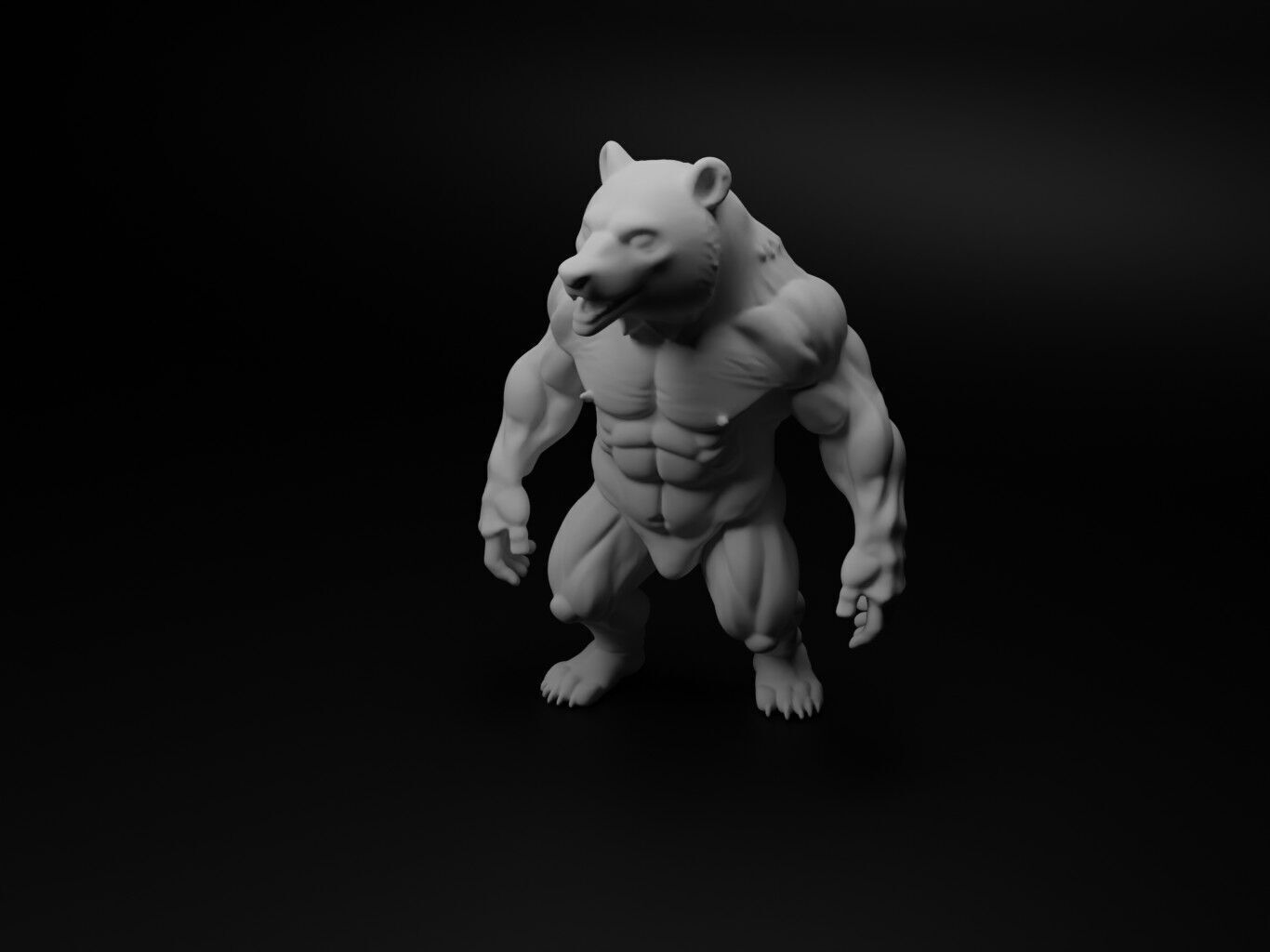 grizzly bear hybrid figure 3D print model_1