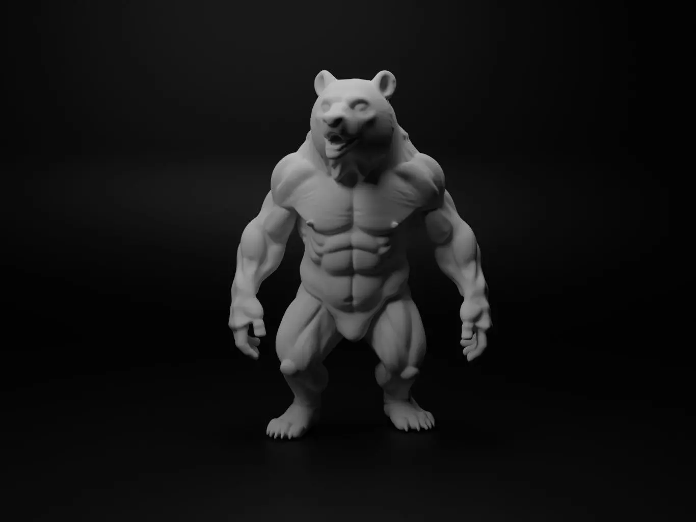 grizzly bear hybrid figure 3D print model_0