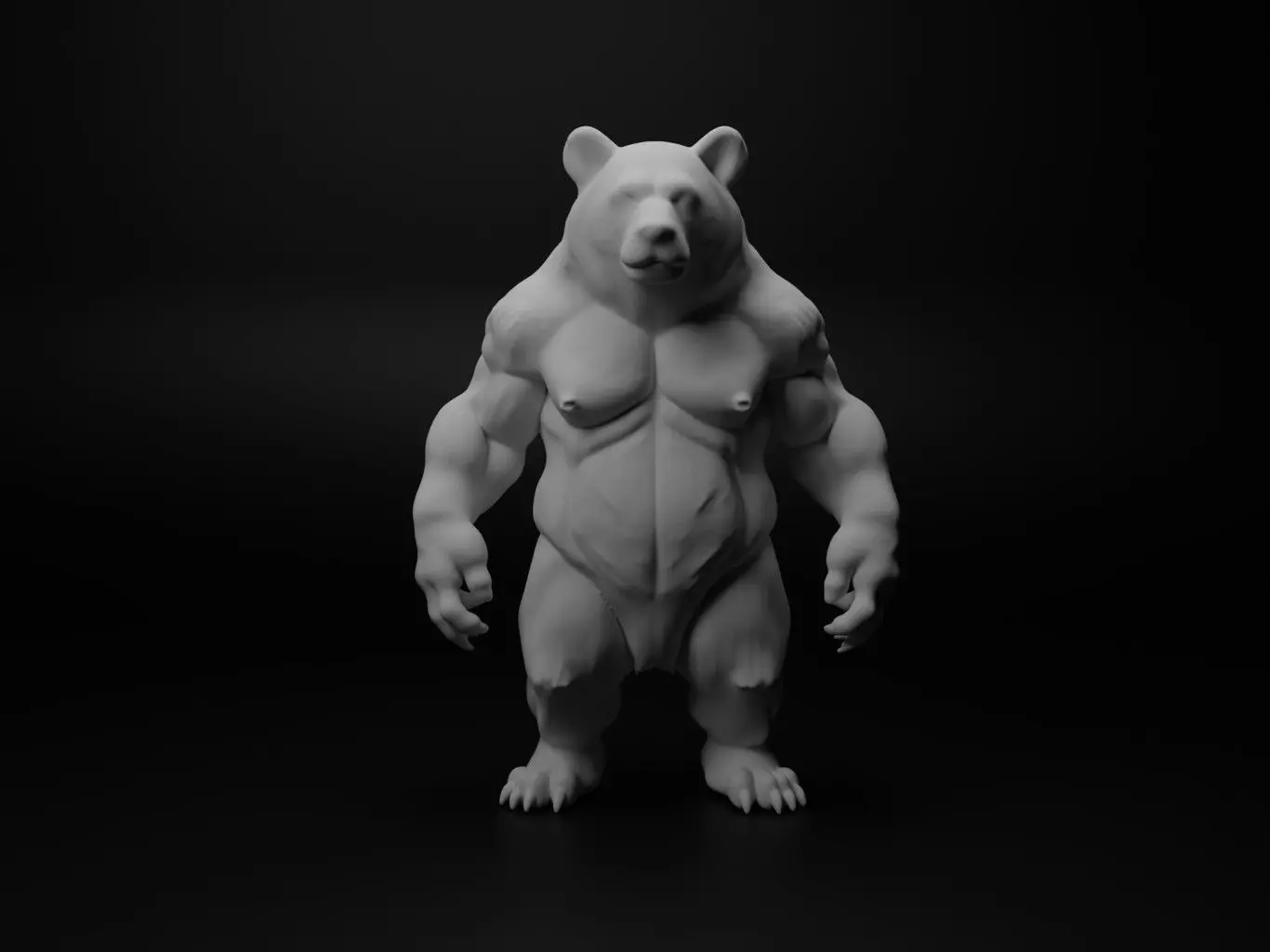 grizzly bear hybrid figure 3D print model_0