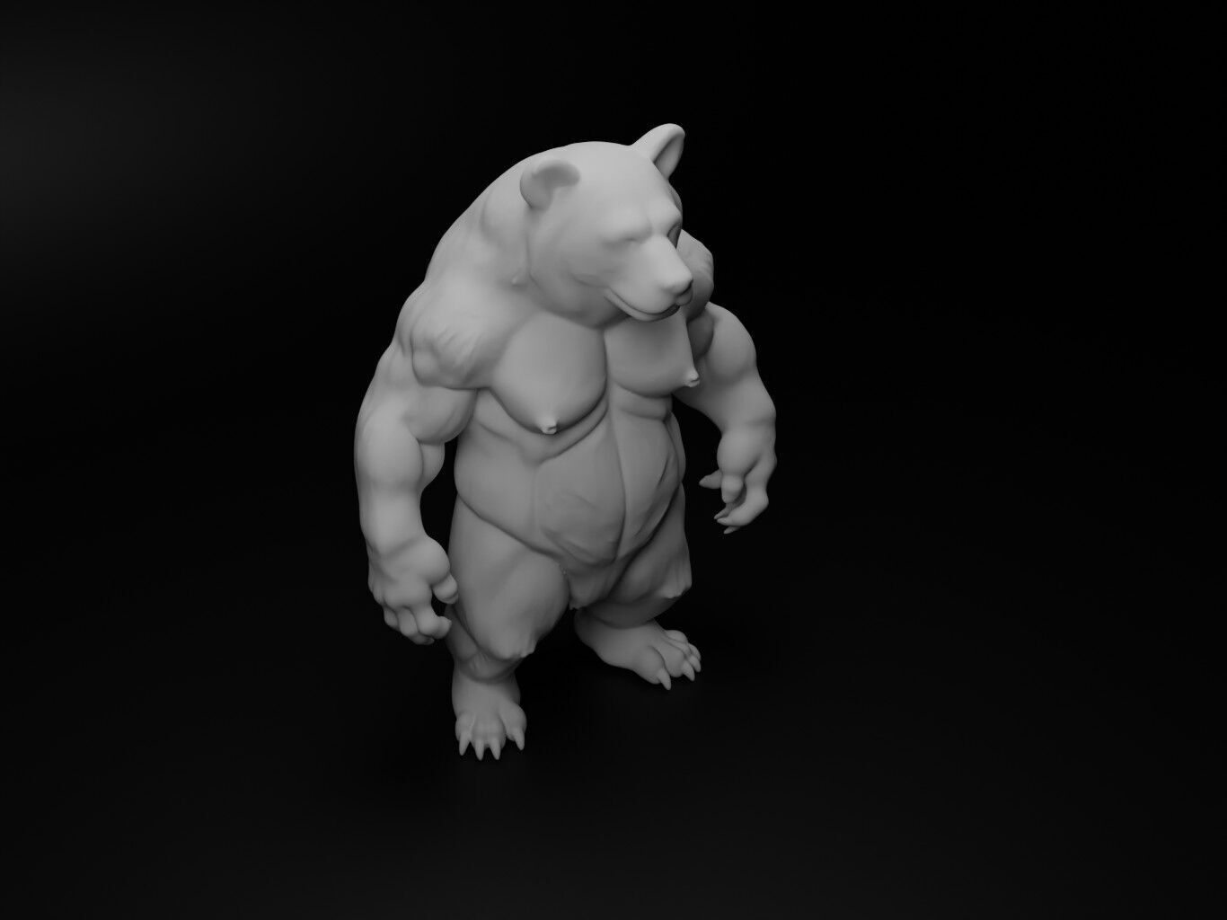 grizzly bear hybrid figure 3D print model_2
