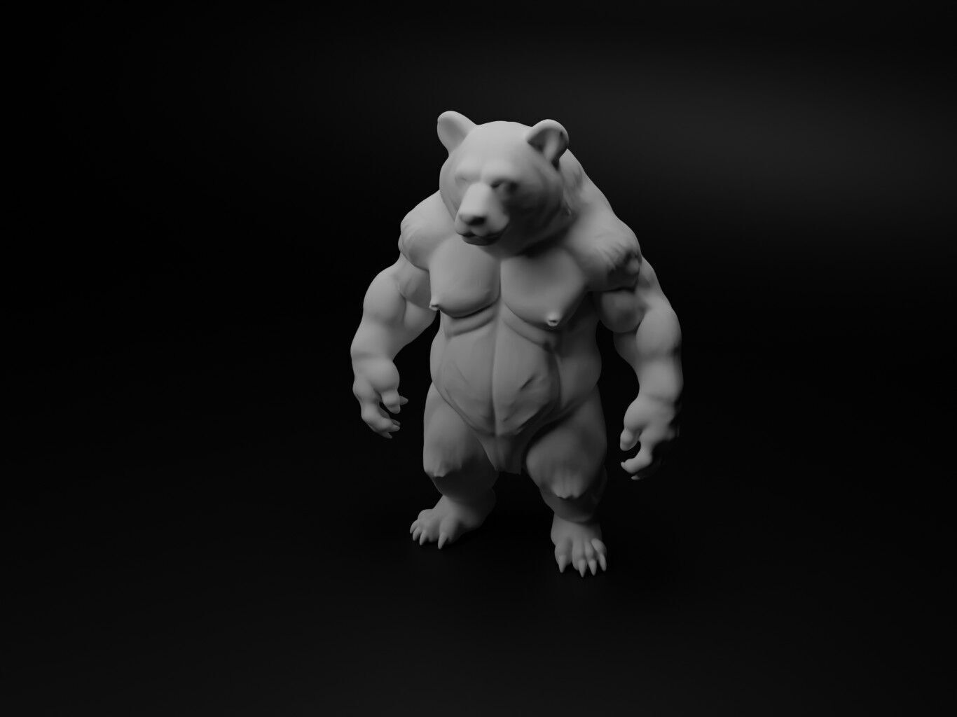 grizzly bear hybrid figure 3D print model_1