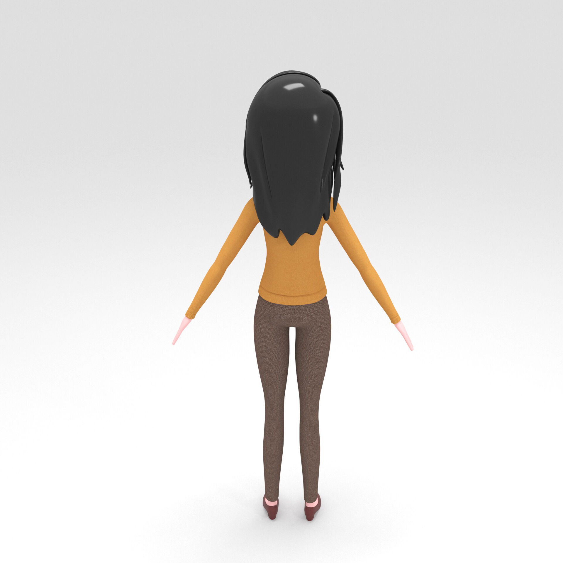 Girl Cartoon 3D model_5