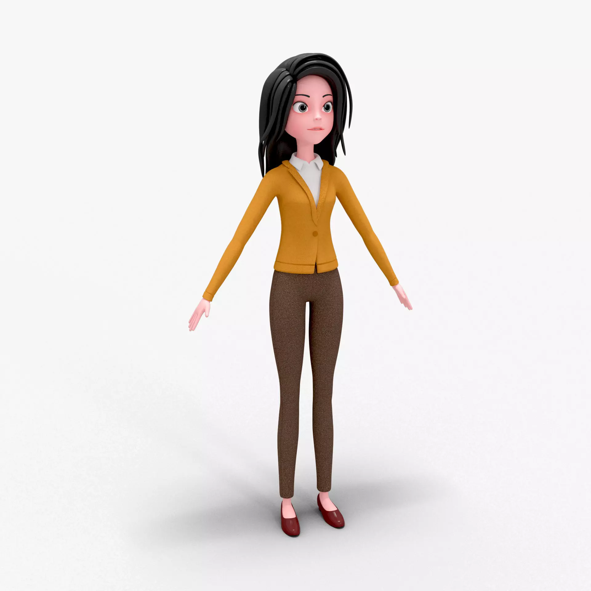 Girl Cartoon 3D model_0