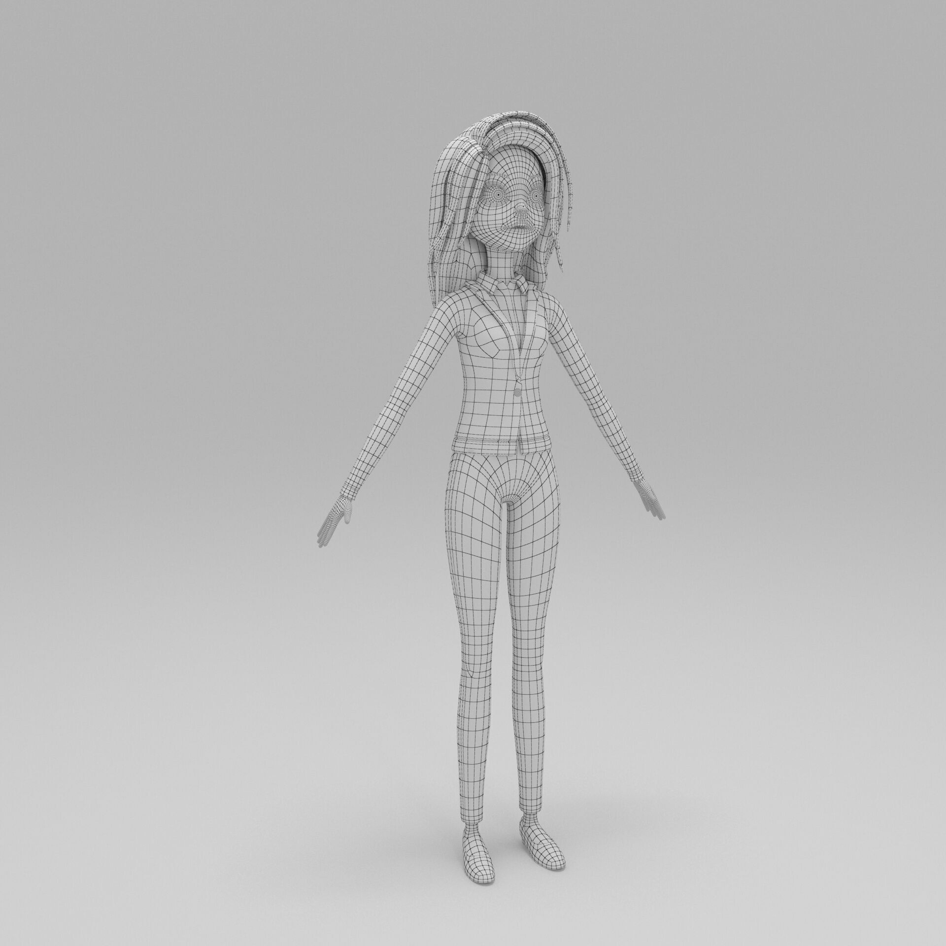 Girl Cartoon 3D model_9