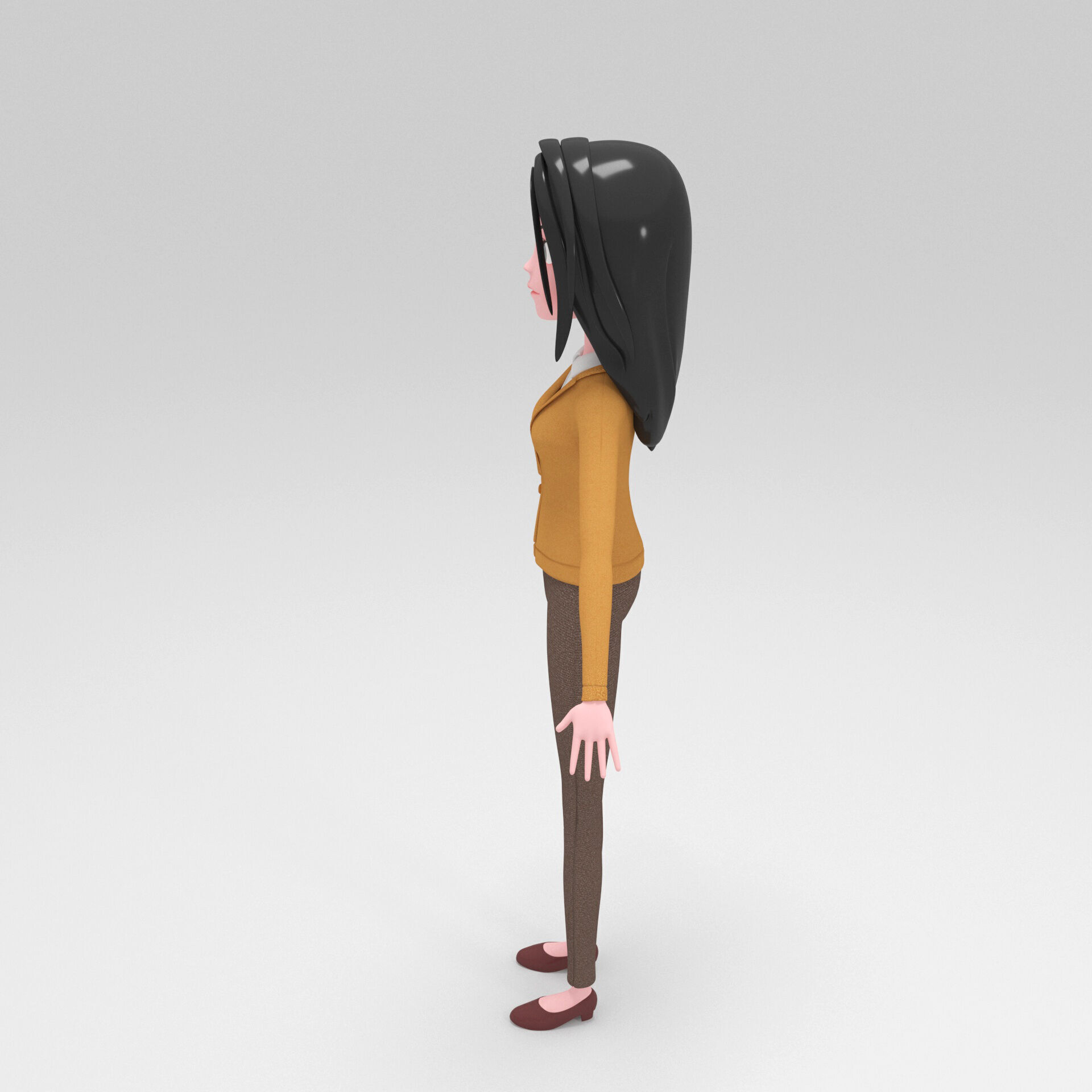 Girl Cartoon 3D model_4