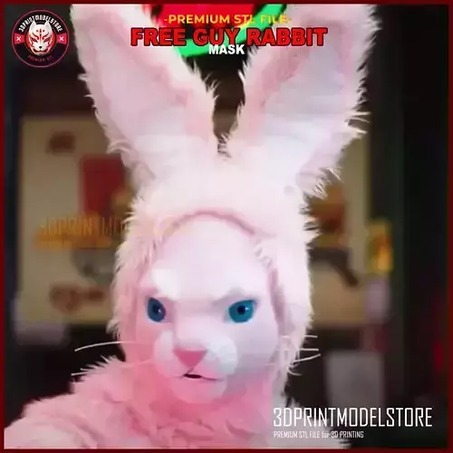 Free Guy Cosplay Helmet - Rabbit Mask - Halloween - Horror 3D print model