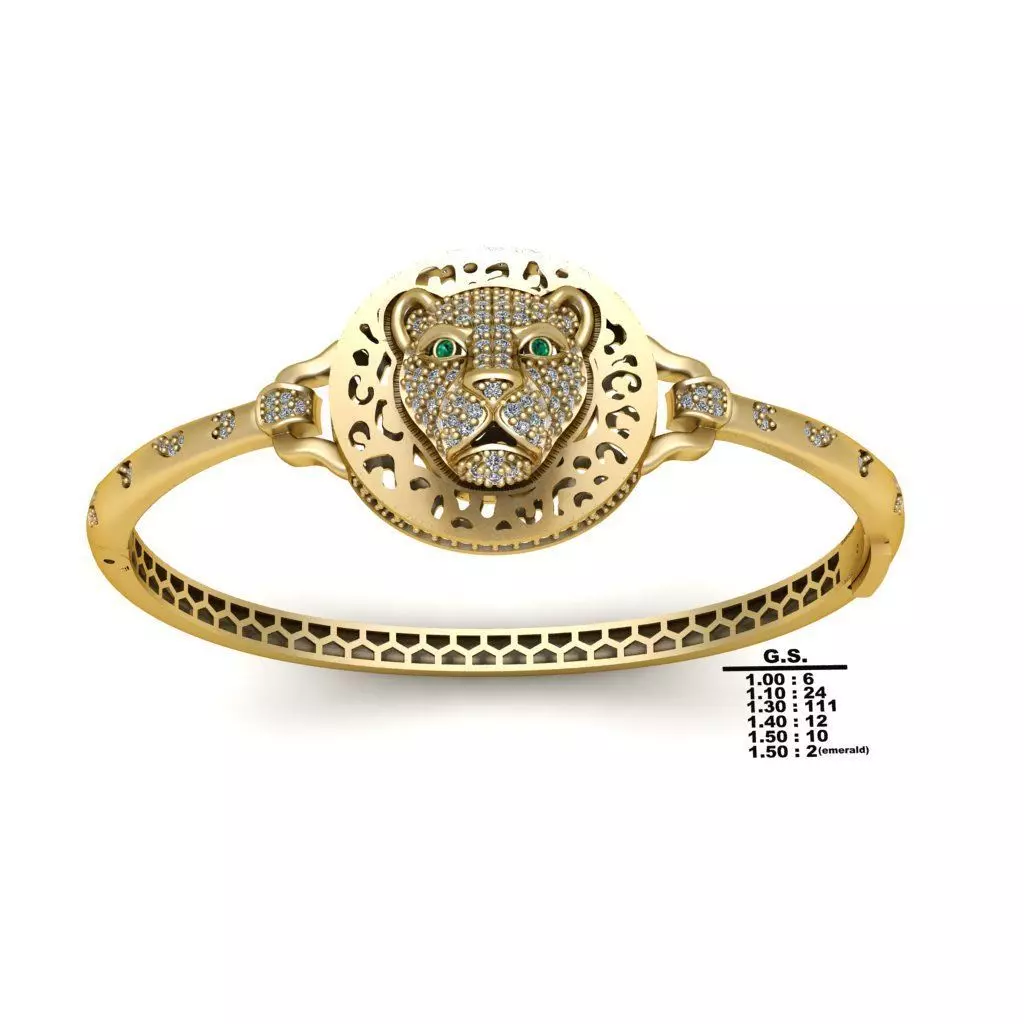 3D zbrush awesome stone tiger handcuff model 3D print model_0