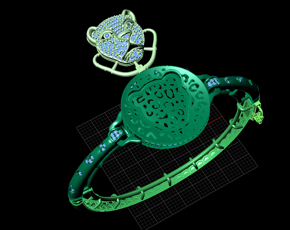 3D zbrush awesome stone tiger handcuff model 3D print model_1