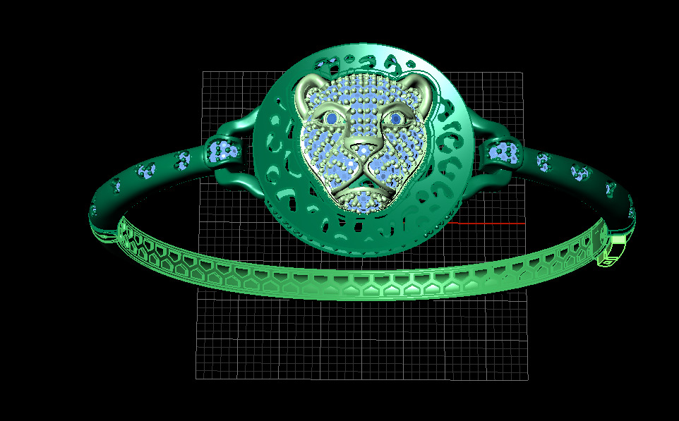 3D zbrush awesome stone tiger handcuff model 3D print model_3