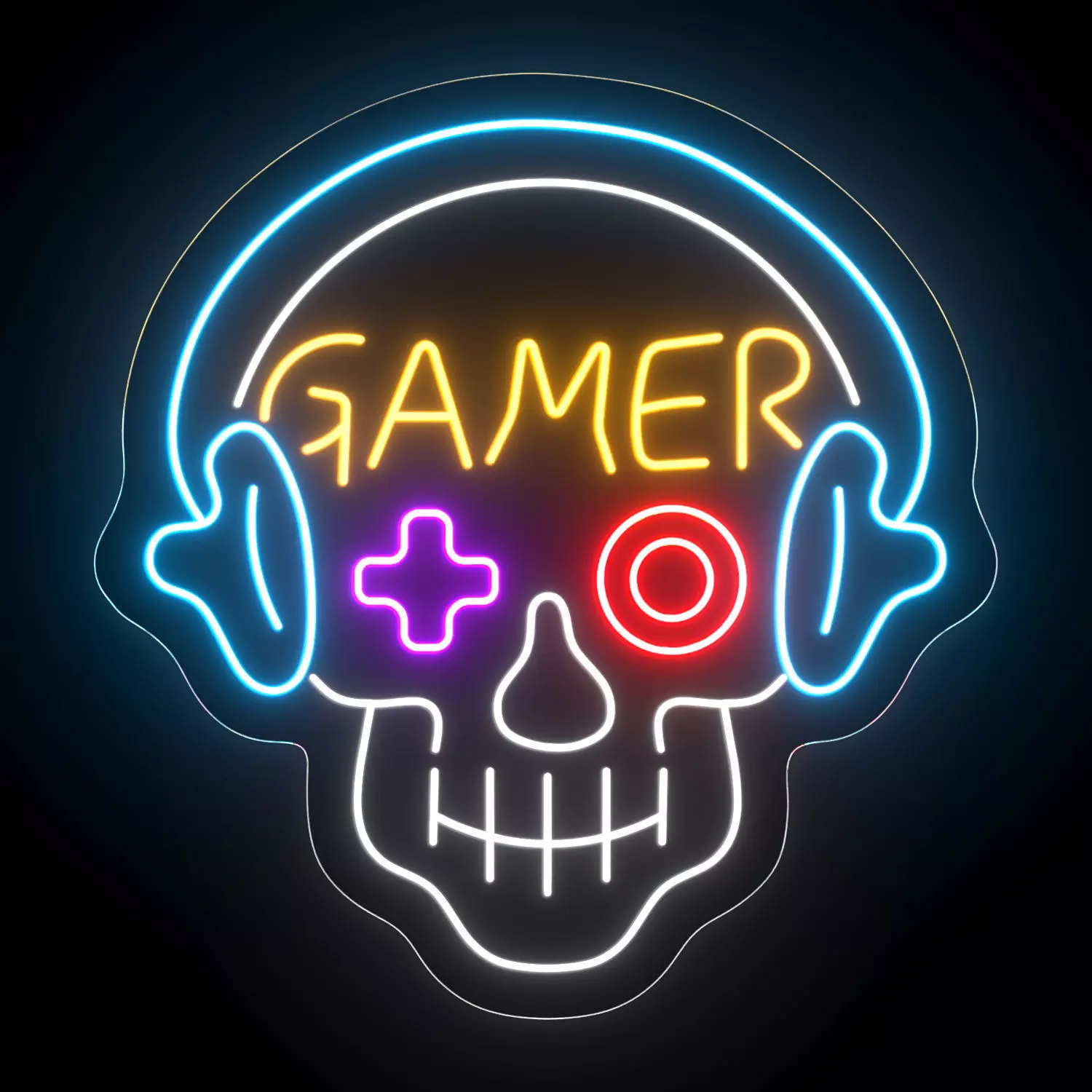 Gamer Neon Sign 3D model_0