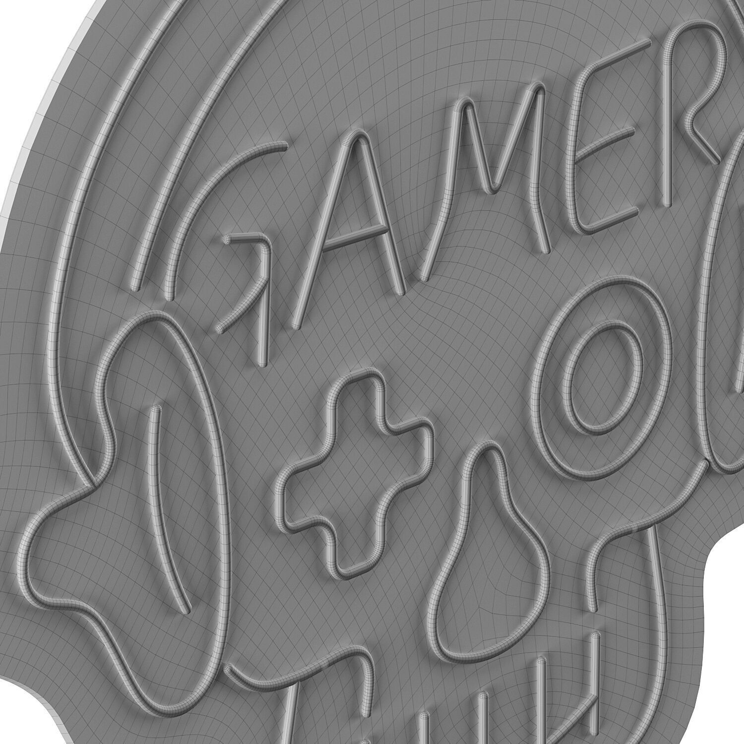 Gamer Neon Sign 3D model_4